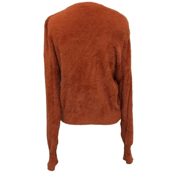 Express Orange Crewneck Fluffy Sweater Size Small - Picture 3 of 7